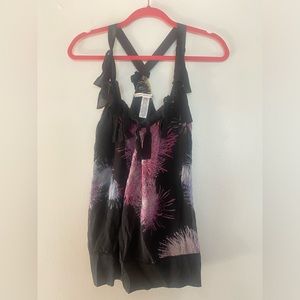 Diane Von Furstenberg silk fireworks tank top